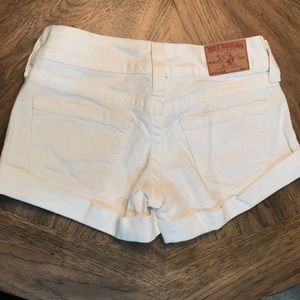 True Religion White Denim Shorts